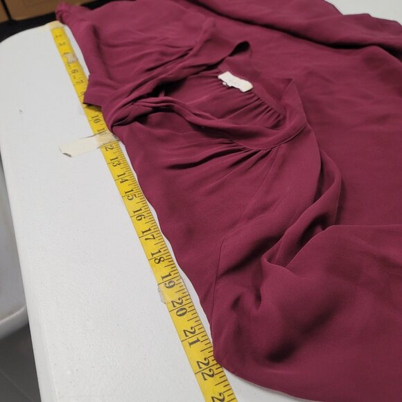Parker Womens Pussybow Silk Blouse Size S Burgundy Red Long Sleeve Lightweight - Picture 13 of 16